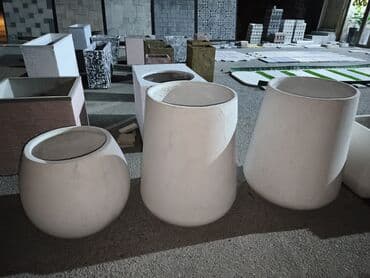 Müxtəlif ölçülü dekorativ beton çiçək qabları - Material: yüksək
