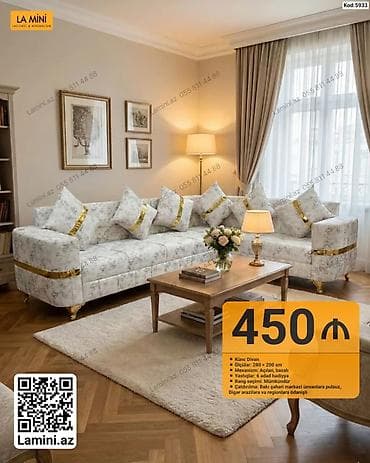 kreditle kunc divanlar: Künc Divan – Kod: 5933 - Ölçülər: 280 × 200 sm - Mexanizm: Açılan — 1
