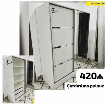 3 qapılı dolab: Açılan, 3 qapılı Düz dolab, Qarderob, paltar dolabı — 23