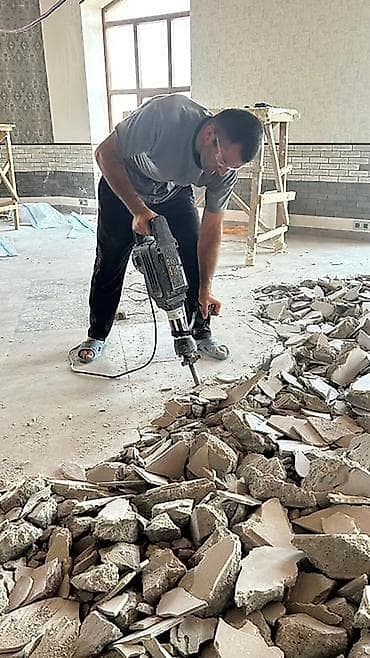 Beton və divarların sökülməsi xidməti təmirli təmirsiz evlerin