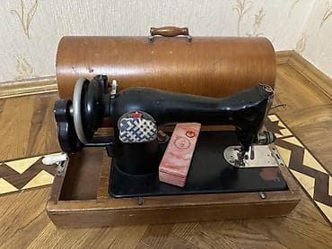 Mexanik tikiş maşını – klassik, taxta korpuslu model - Tutacaqlı — 1