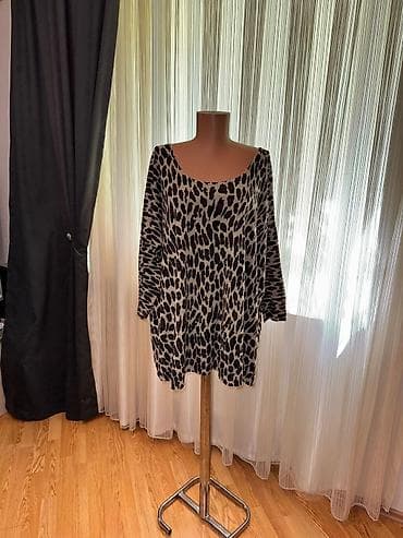 qadın şalvar: Leopar naxışlı qadın tunik-sviter.Turkiye istesali .Razmer M - Üslub — 1