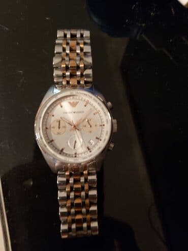 nika saat: İşlənmiş, Qol saatı, Emporio Armani, rəng - Gümüşü — 1