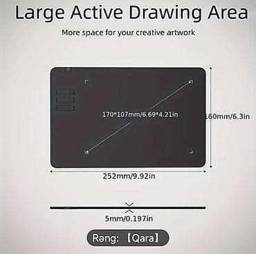 Kompüter, noutbuk və planşetlər: Qrafik rəsm tableti və stylus qələmi – Qara rəng Xüsusiyyətlər: - — 3