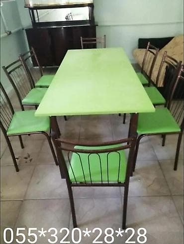 saç stolu: 6 nəfərik 180 azn 8 nəfərik 220azn rən secmi edə bilərsiz oturacaq — 7