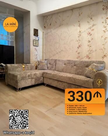 mini divan: Künc divan, Açılan, Bazalı, Şəhərdaxili pulsuz çatdırılma — 1