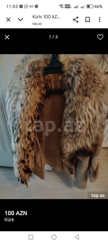 шуба из овчины азербайджанская: Kürk, 2XL, rəng - Qəhvəyi — 1