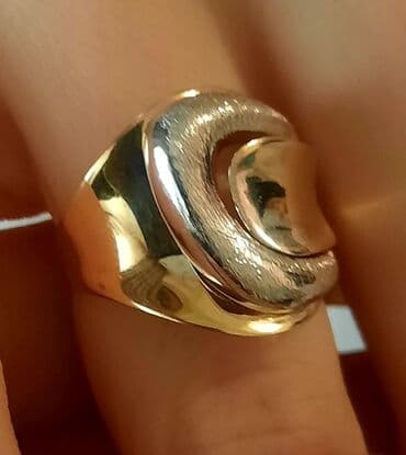 zümrüd qaşlı üzüklər: Üzük, Sarı qızıl, 585 Əyar — 2