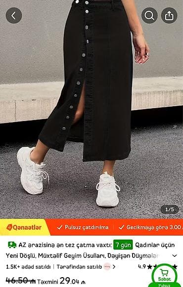 Yeni zakazla gətirilmiş qara cins etek eyni bu model qara rəngli Xs.S — 1