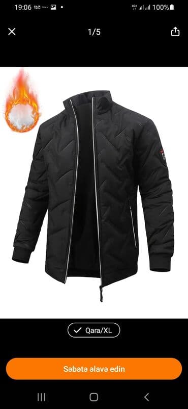 Məhsul: Qara kişi puffer üslubunda yüngül qış gödəkçəsi - Dizayn