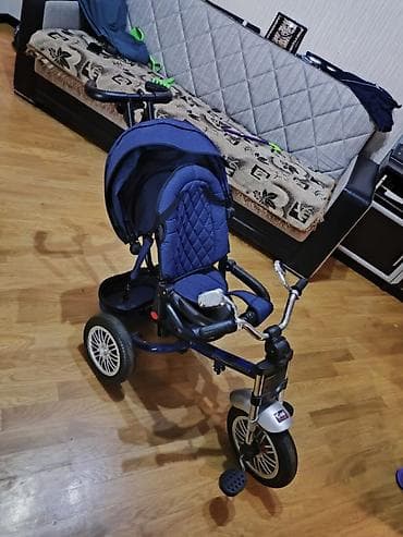 3 tekerli velosiped satılır: Uşaq üçtəkərli velosipedi (sürücülü) - Rəng: tünd mavi - 3 təkərli — 1