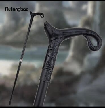 Əsa xasa baston çəlik Qara rəngdə, əyri tutacaqlı, zərif dizaynlı