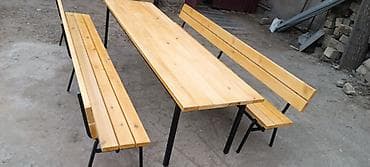 taxta kredit: Yeni, Dördbucaq masa, Açılmayan, Skameykalar ilə, Taxta, Azərbaycan — 7