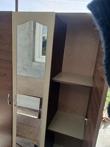 ucuz mətbəx mebelləri: 3 qapılı, Güzgülü, Qəhvəyi, Taxta, Açılan, Düz dolab — 2