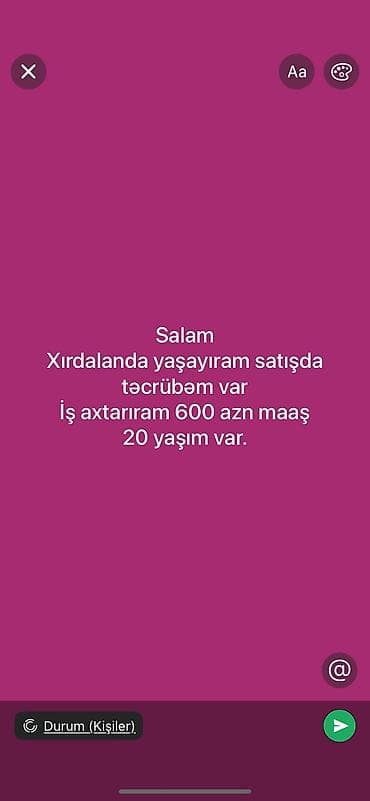 şoför işleri: Satış məsləhətçisi, Qadın, 20 yaş, 1-2 illik təcrübə, Qida məhsulları — 1
