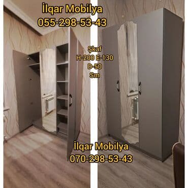 шкаф купе с подсветкой: Düz dolab, Yataq otağı üçün, Paltar üçün, Açılan, Quraşdırıla bilən, 3 qapılı — 2