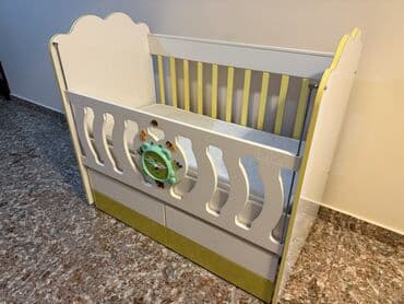 ватный матрас детский: Для девочки и мальчика, Четырехугольная, Колыбель, Без бортиков, С матрасом, Без механизма качания — 2