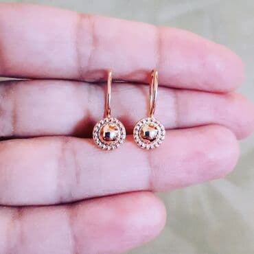 sirqalar qizil: Sırğa, Çəhrayı qızıl, 585 Əyar, 187 g — 1