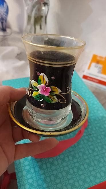desler: Armudu stəkanlar, rəng - Qara, Şüşə, 6 ədədli dəst, Azərbaycan — 1