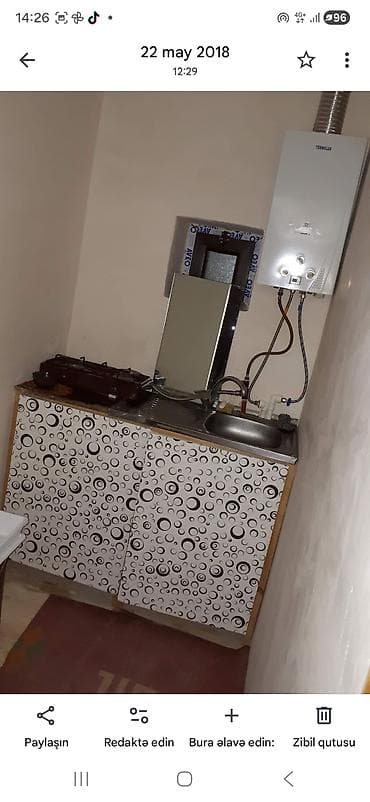 аренда столовой: 1 otaqlı kiçik ev (studia tipli) – mebellə - Otaq: yataq/istirahət — 4