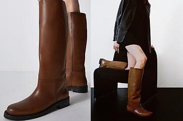 Çəkmələr: Zara, Ölçü: 38, rəng - Qəhvəyi, İşlənmiş — 1