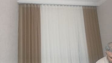 setin parca: İkiqat pərdə dəsti – dekorativ qalın pərdə + tül - Model: ikiqat — 1