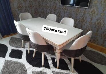 офисные стулья: Для гостиной, Новый, Раскладной, Прямоугольный стол, 6 стульев — 4