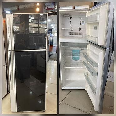 soyuducu almaq: 2 qapılı Toshiba Soyuducu Satılır, rəng - Qara, Təkərli — 1