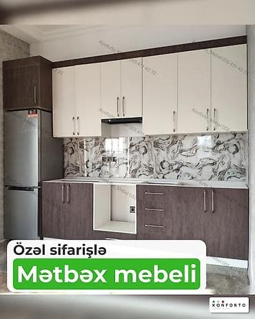 Özəl sifarişlə hazırlanmış mətbəx mebeli - Üst və alt dolab — 1