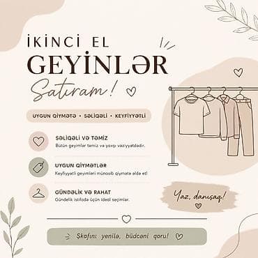 bil: İkinci əl geyimlər satılır! - Səliqəli və təmiz: Bütün geyimlər — 1