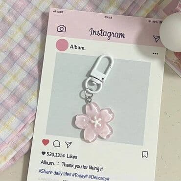 Alfa Romeo: Sakura çiçəyi dizaynlı asqı/aksesuar - Material: şəffaf, parıltılı — 2