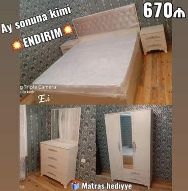 iki mərtəbəli uşaq çarpayısı: *Yataq Dəsti 670AZN💥 Ay sonuna kimi 💥ENDİRİM💥* *🎁Matras hədiyyə🎁* — 1