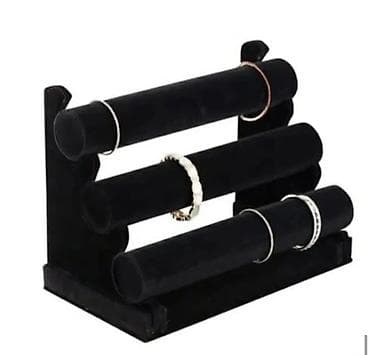 Qara məxmər qolbaq/aksesuar stendi - Model: 2 variant – 3 qatlı — 1