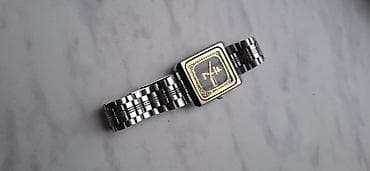 saatlar elektron: Kvars qol saatı – klassik kvadrat korpuslu, metal bilərzikli — 2