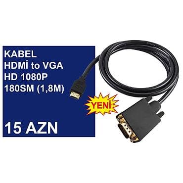 dvi kabel: VGA kabellər ⭐Display Port to VGA 1,8m 1080P 60HZ – 15 AZN ⭐Display — 6