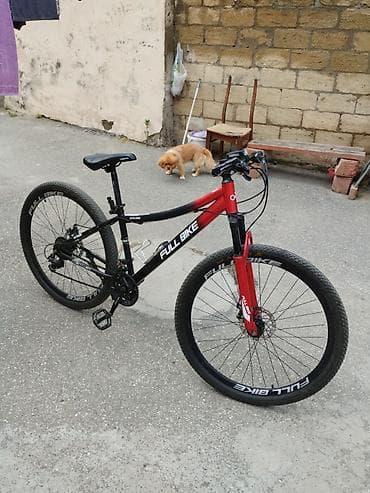 velsobet: FULL BIKE dağ velosipedi - Çərçivə: yüngül metal, qara/qırmızı rəng — 3