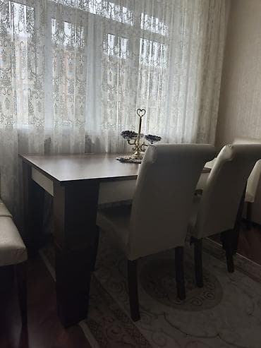 plasmas masalar: Qonaq otağı üçün, Açılmayan, Dördbucaq masa, 6 stul — 2