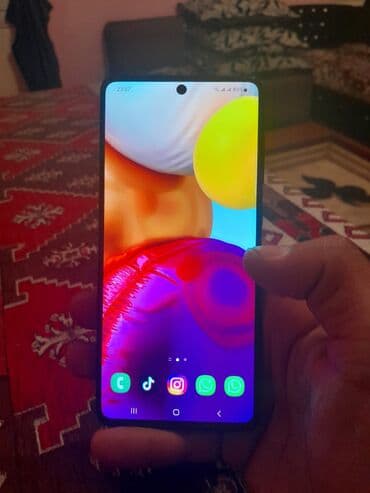 samsung galaxy a51 ekran: Samsung Galaxy A71 5G, 128 GB, rəng - Göy, Barmaq izi, Düyməli — 6