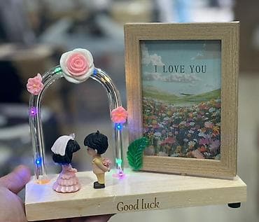 Romantik LED dekorativ kompozisiya – foto çərçivəli stolüstü suvenir