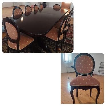 stol ayagi: Endirim olundu‼️‼️‼️Masa dəsti 10 stulla satılır 550₼. 2700₼ alınıb — 1