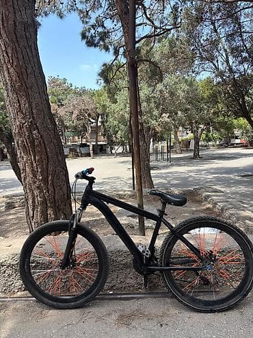 Детские велосипеды: Dağ/şosse tipli velosiped - Rəng: mat qara gövdə, narıncı şin — 1