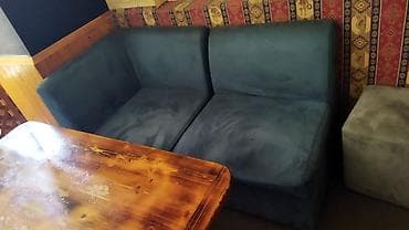 Mavi rəngdə modul tipli yumşaq oturacaqlar dəsti - Təyinat: kafe — 1