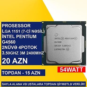 Prosessor “LGA 1151 (7ci nəsil) İntel Pentium G4560” SAYLA ALANA VƏ