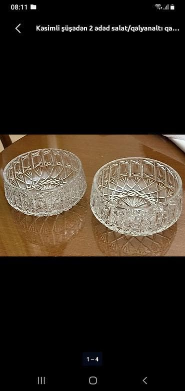 Kəsimli şüşədən 2 ədəd qab dəsti - Material: kəsimli, şəffaf qalın lalafo.az -da Kəsimli şüşədən 2 ədəd qab dəsti - Material: kəsimli, şəffaf qalın