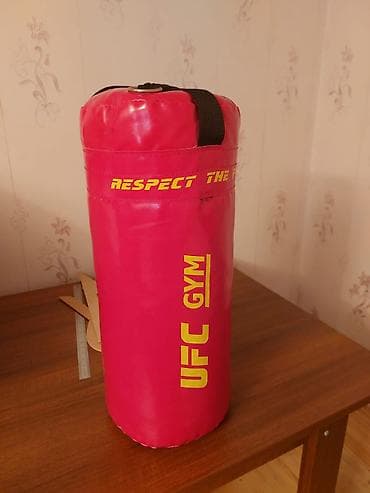 velosiped 28 type 1: UFC GYM brendli qırmızı boks/kimya zərbə çantası və adidas 6 oz — 1