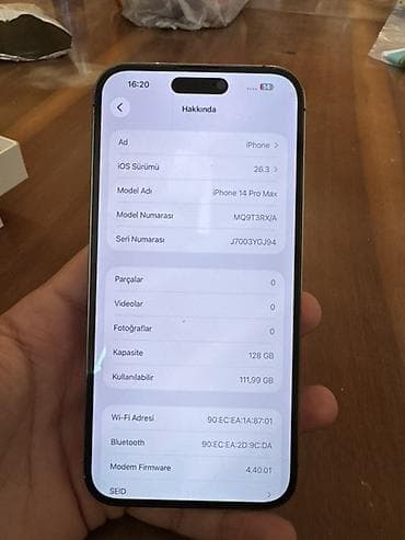 macbook pro ikinci el: IPhone 14 Pro Max, 128 GB, Deep Purple, Simsiz şarj — 7