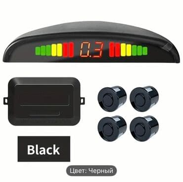 Qara rəngdə avtomobil park sensorları dəsti. Dəstə park sensorları