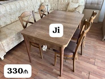 стул: Yeni, Dördbucaq masa, 4 stul — 1