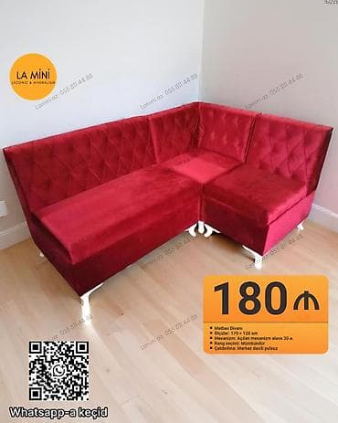 Künc divan, Açılan, Vеlur parça, Şəhərdaxili pulsuz çatdırılma