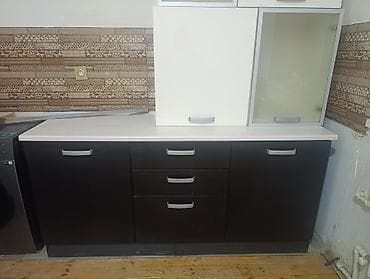 stul desti: Modern mətbəx mebeli dəsti üstündə paltaryuyan və qabyuyan verilir - — 2